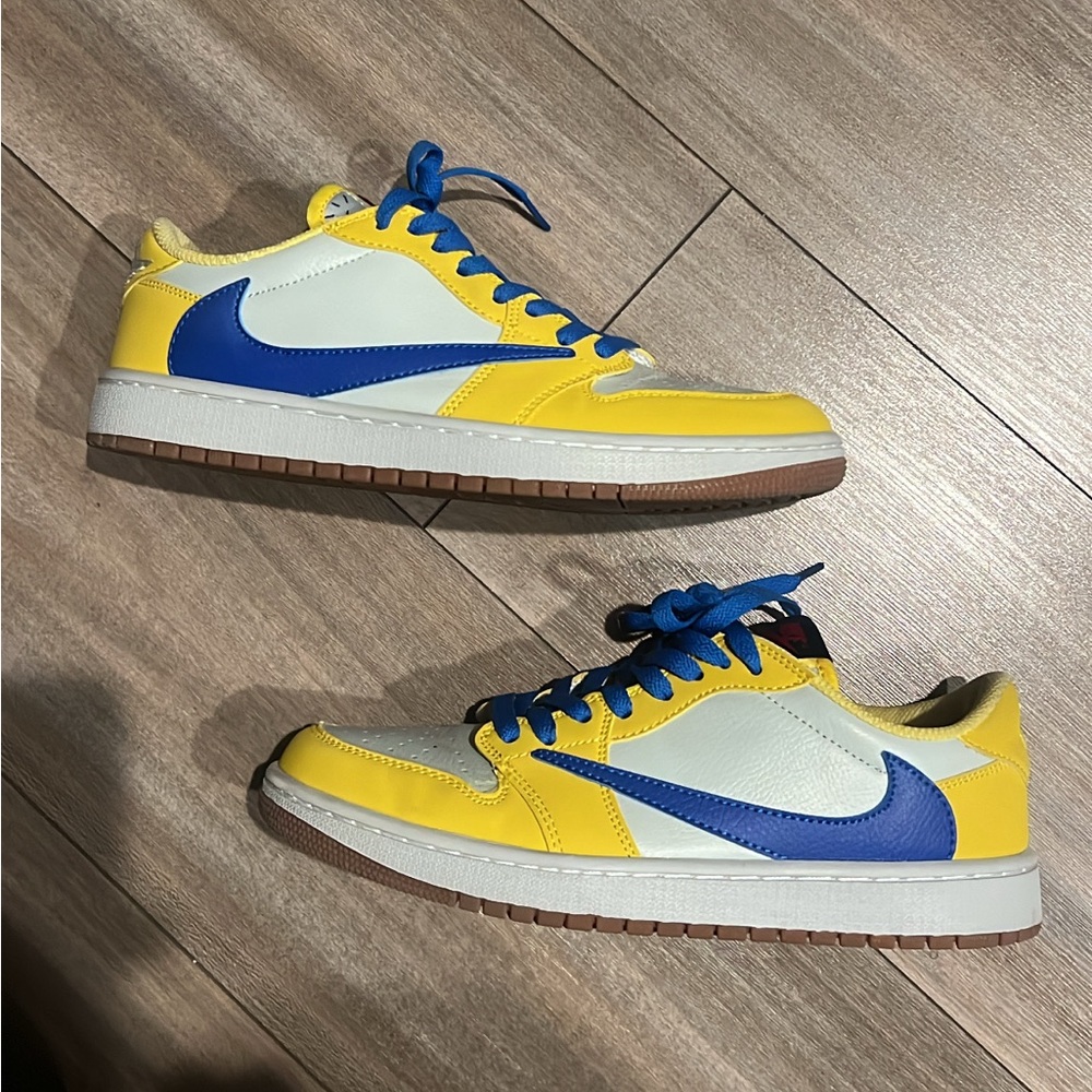 Travis Scott Nike Yellow and Blue Sneakers